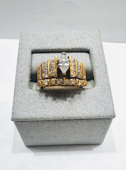 14K GOLD NATURAL DIAMOND RING 2.CT, SIZE: 6