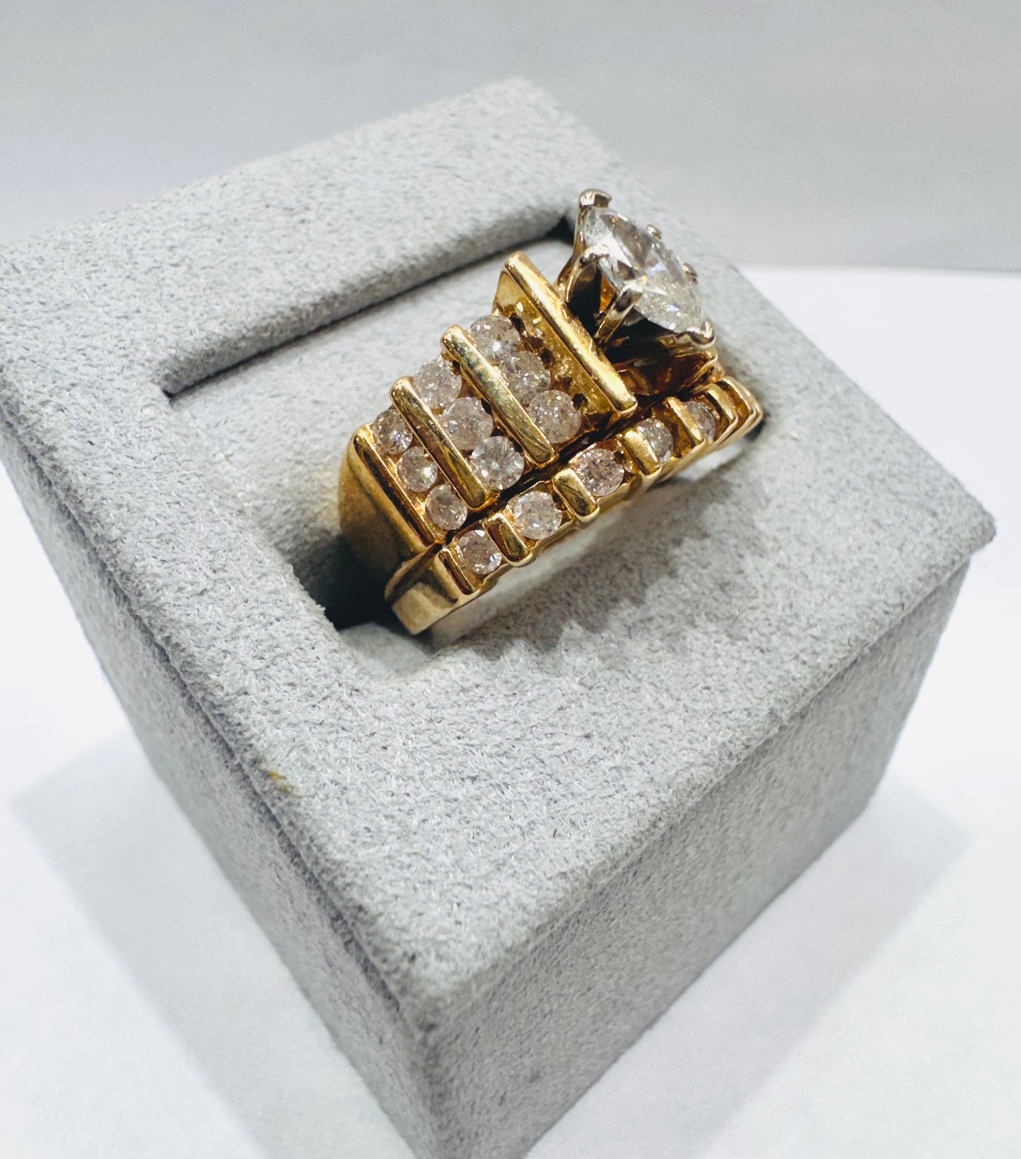 14K GOLD NATURAL DIAMOND RING 2.CT, SIZE: 6