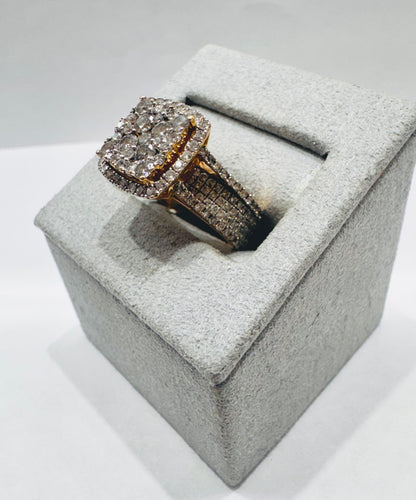 14K GOLD NATURAL DIAMOND RING 2.50CT, SIZE: 4.5