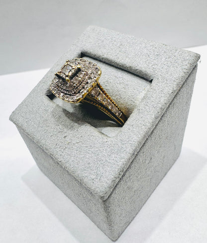 14K GOLD NATURAL DIAMOND RING 1.CT, SIZE: 9