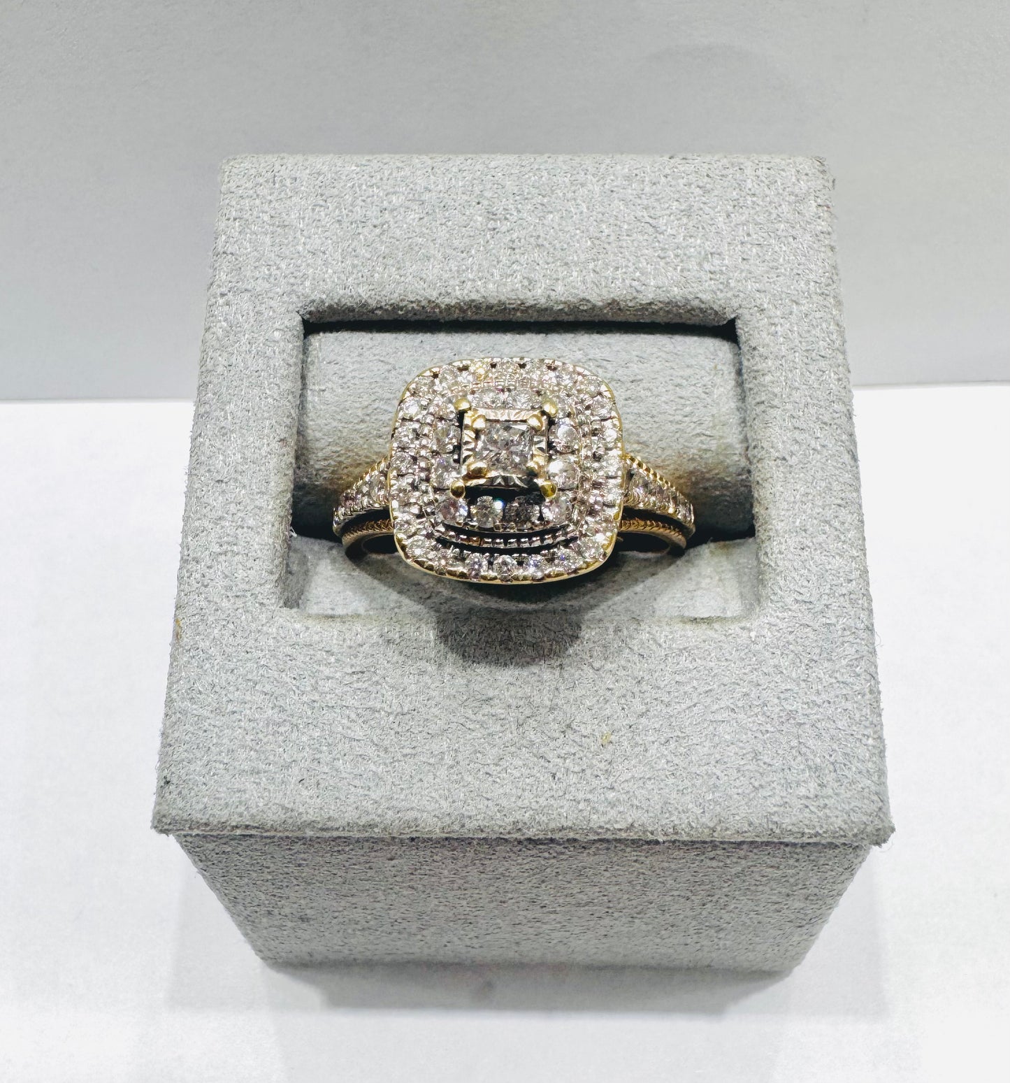 14K GOLD NATURAL DIAMOND RING 1.CT, SIZE: 9
