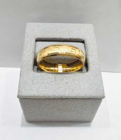 10K GOLD VERSACE BORDER WEDDING BAND, WEIGHT: 3.6gm, SIZE: 11, WIDTH: 6mm