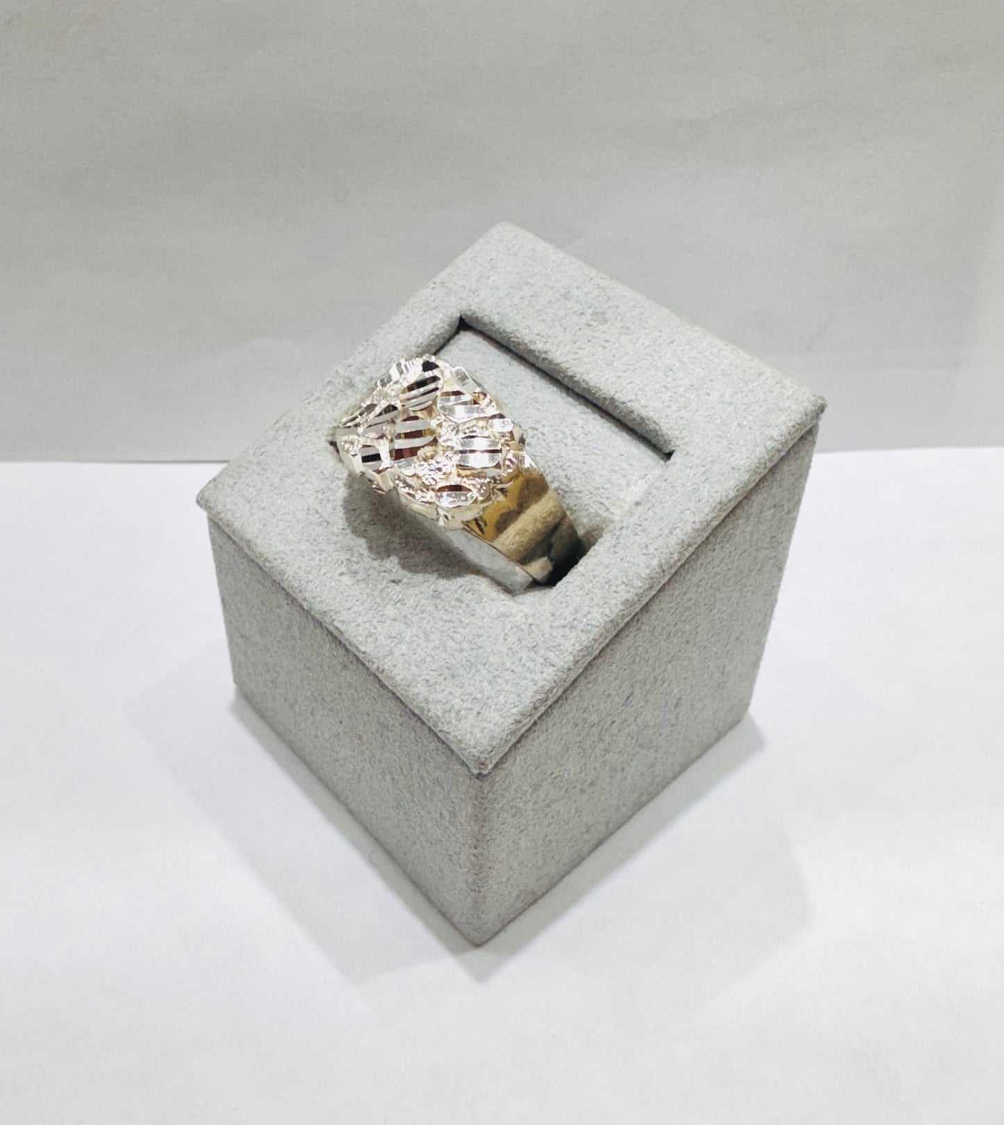 SILVER NUGGET RING, SIZE: 10, WEIGHT: 4gm