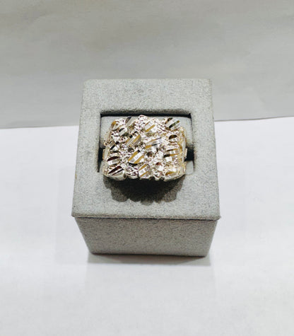 SILVER NUGGET RING, SIZE: 10, WEIGHT: 8.2gm
