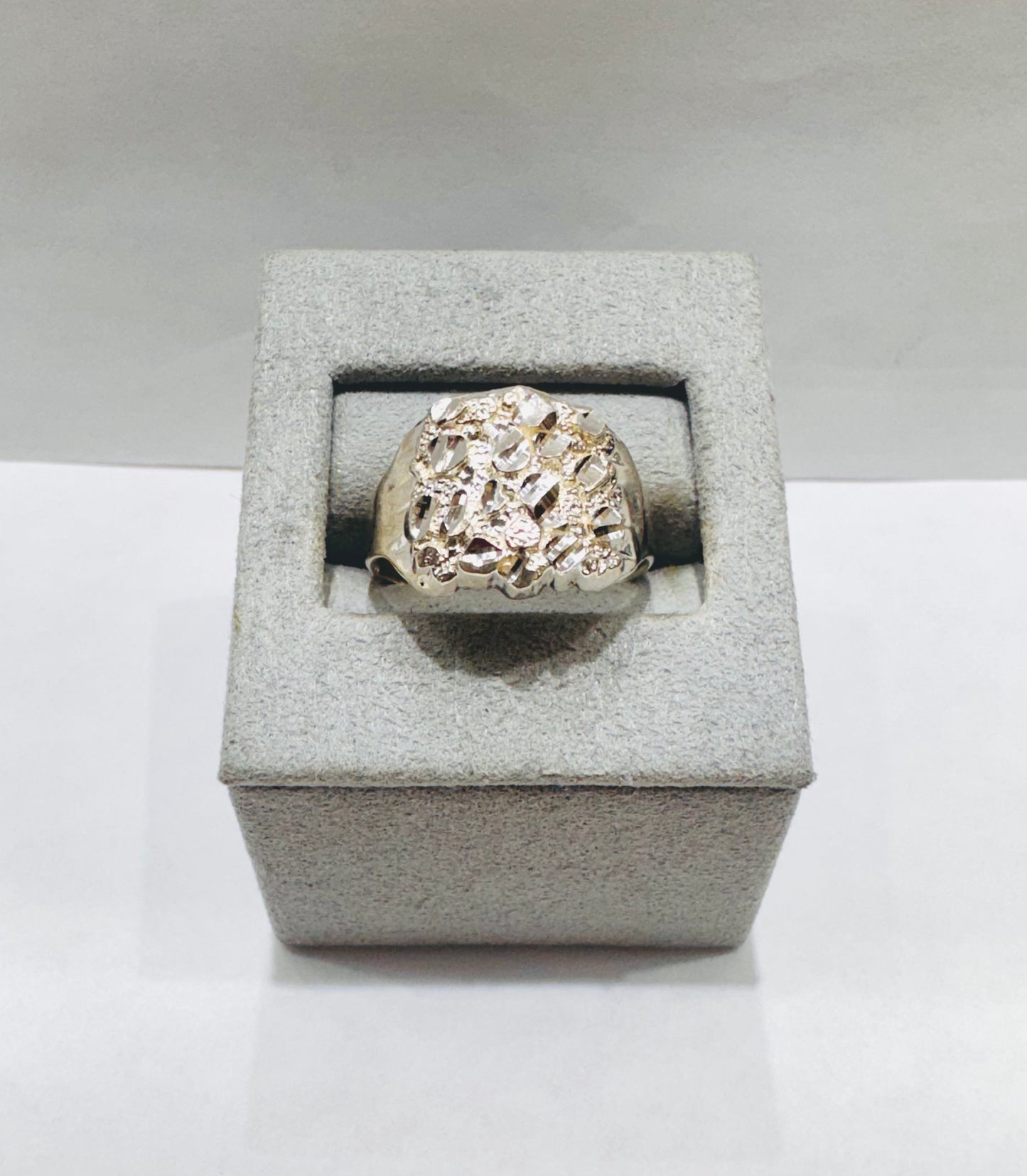 SILVER NUGGET RING, SIZE: 10, WEIGHT: 4gm