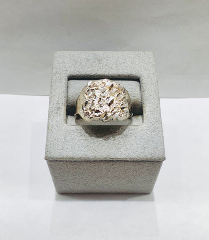 SILVER NUGGET RING, SIZE: 10, WEIGHT: 4gm