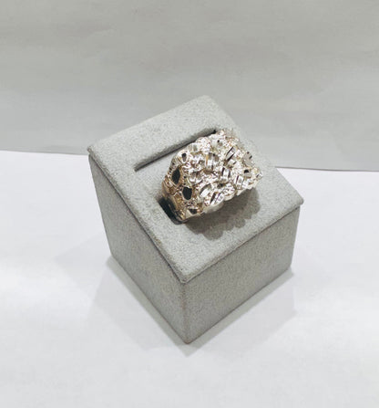 SILVER NUGGET RING, SIZE: 10, WEIGHT: 8.2gm