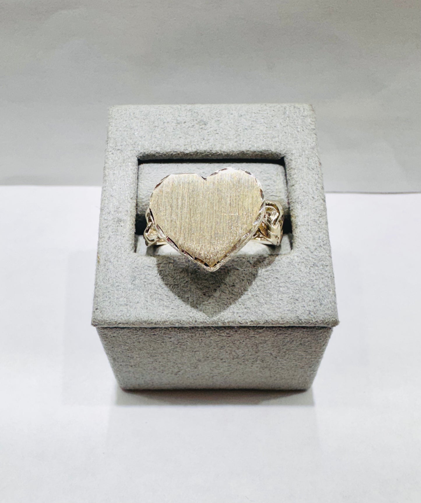 SILVER HEART CHINO LINK RING, SIZE: 10, WEIGHT: 6gm
