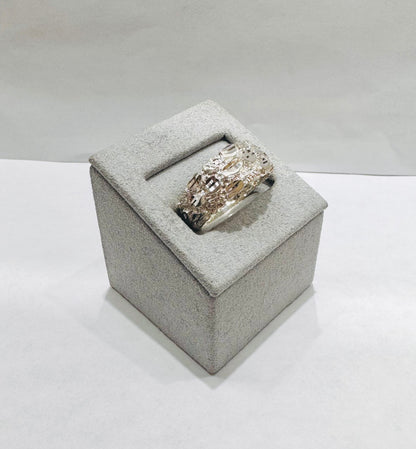 SILVER NUGGET RING, SIZE: 9.5, WEIGHT: 6.4gm