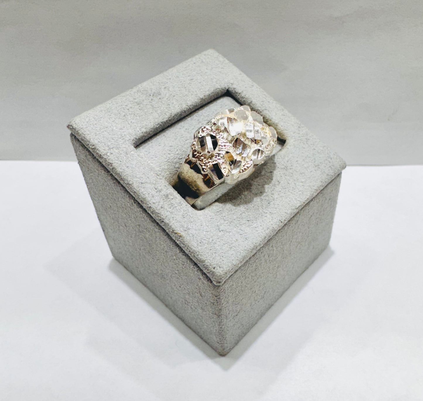 SILVER NUGGET RING, SIZE: 10, WEIGHT: 4gm