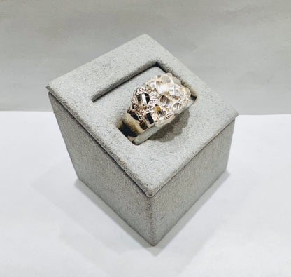 SILVER NUGGET RING, SIZE: 10, WEIGHT: 4gm