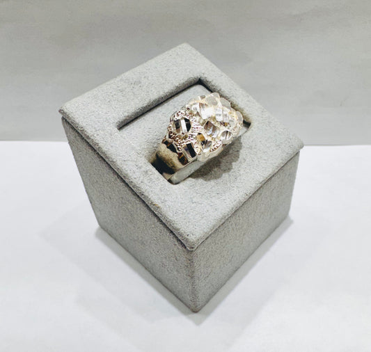 SILVER NUGGET RING, SIZE: 10, WEIGHT: 4gm