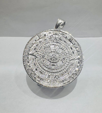 SILVER AZTEC CALENDAR PENDANT, WEIGHT: 21.2gm
