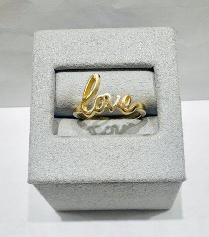 10K GOLD LOVE RING, SIZE: 6, WEIGHT: 2.2gm
