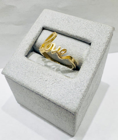 10K GOLD LOVE RING, SIZE: 6, WEIGHT: 2.2gm