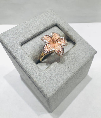 10K ROSE GOLD BIG HIBISCUS FLOWER RING, SIZE: 6.5, WEIGHT: 2gm
