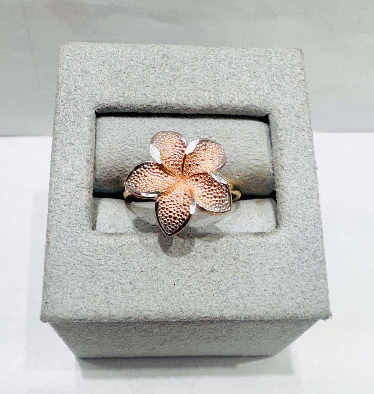 10K ROSE GOLD BIG HIBISCUS FLOWER RING, SIZE: 6.5, WEIGHT: 2gm