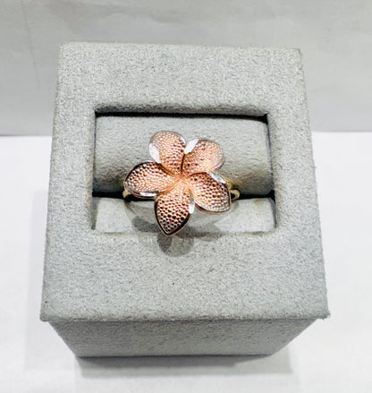 10K ROSE GOLD BIG HIBISCUS FLOWER RING, SIZE: 6.5, WEIGHT: 2gm