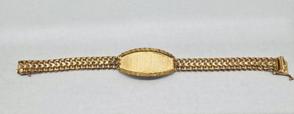 10K GOLD CHINO LINK ID BRACELET 8”, WIDTH: 9.7mm, WEIGHT: 27.5gm