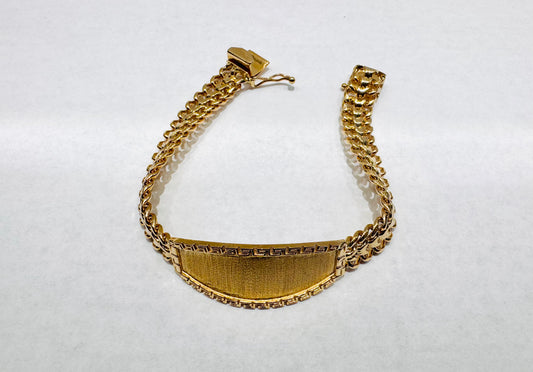 10K GOLD CHINO LINK ID BRACELET 8”, WIDTH: 8.6mm, WEIGHT: 22gm