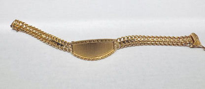10K GOLD CHINO LINK ID BRACELET 8”, WIDTH: 9.7mm, WEIGHT: 27.5gm
