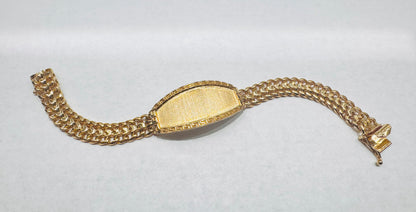10K GOLD CHINO LINK ID BRACELET 8”, WIDTH: 9.7mm, WEIGHT: 27.5gm