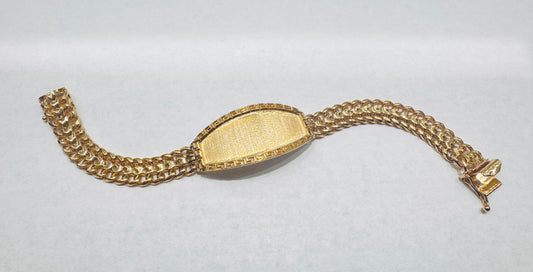 10K GOLD CHINO LINK ID BRACELET 8”, WIDTH: 9.7mm, WEIGHT: 27.5gm