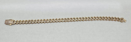 10K GOLD CZ CUBAN LINK BRACELET 8”, WIDTH: 5.8mm, WEIGHT: 10gm