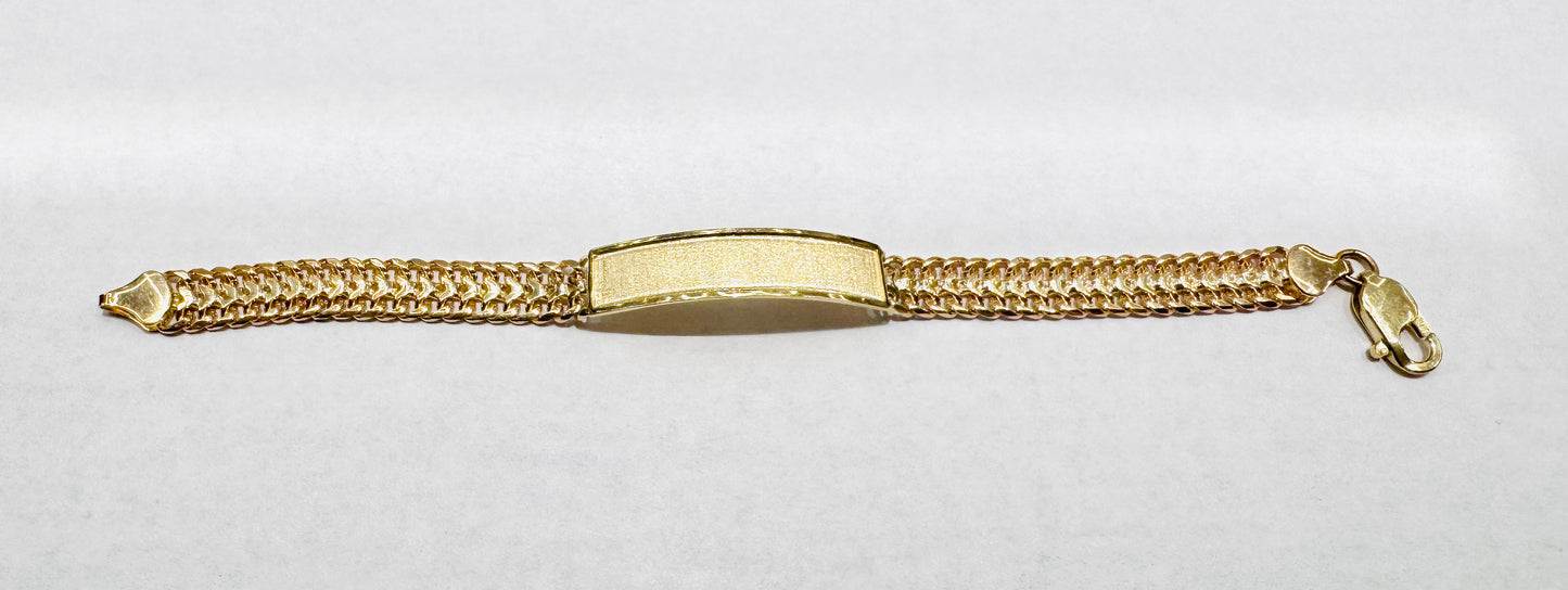 10K GOLD CHINO LINK ID BRACELET 7.5”, WIDTH: 8mm, WEIGHT: 18.3gm