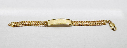 10K GOLD CHINO LINK ID BRACELET 7.5”, WIDTH: 8mm, WEIGHT: 18.3gm
