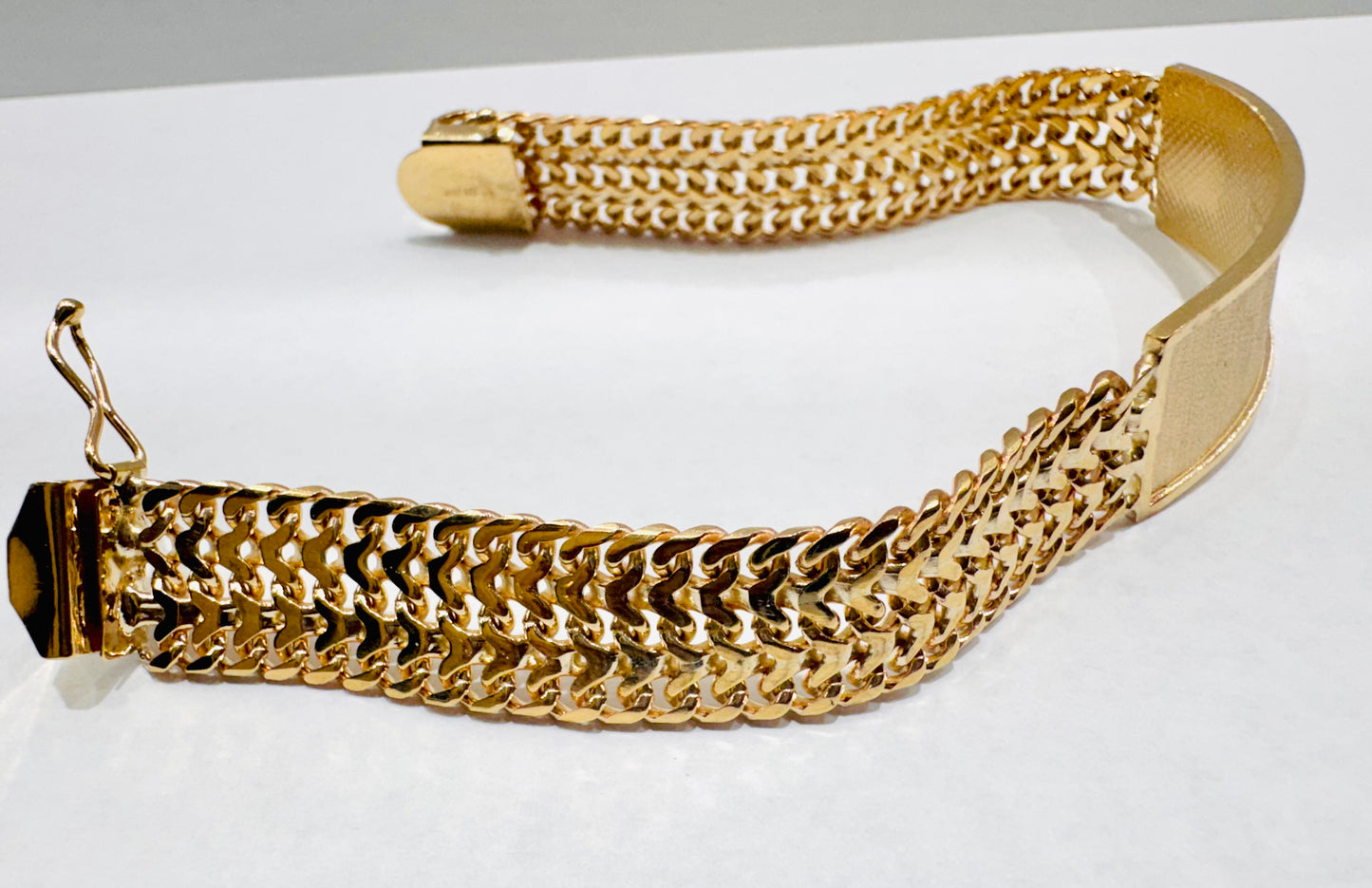 10K GOLD CHINO LINK ID BRACELET 8”, WIDTH: 13.3mm, WEIGHT: 32.6gm