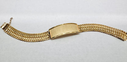 10K GOLD CHINO LINK ID BRACELET 8”, WIDTH: 13.3mm, WEIGHT: 32.6gm