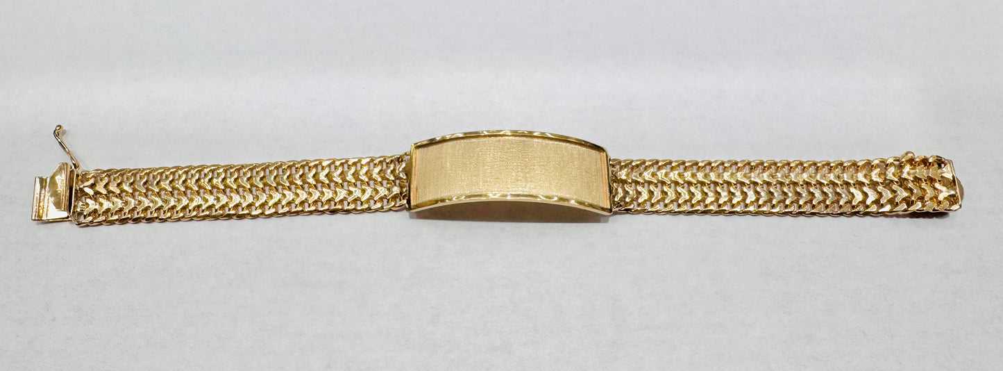 10K GOLD CHINO LINK ID BRACELET 8”, WIDTH: 13.3mm, WEIGHT: 32.6gm