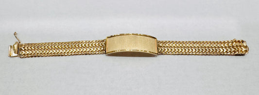 10K GOLD CHINO LINK ID BRACELET 8”, WIDTH: 13.3mm, WEIGHT: 32.6gm