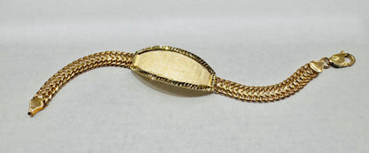 10K GOLD CHINO LINK ID BRACELET 8” WIDTH: 8.5mm, WEIGHT: 22gm