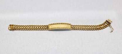 10K GOLD CHINO LINK ID BRACELET 8”, WIDTH: 10mm, WEIGHT: 25.9gm