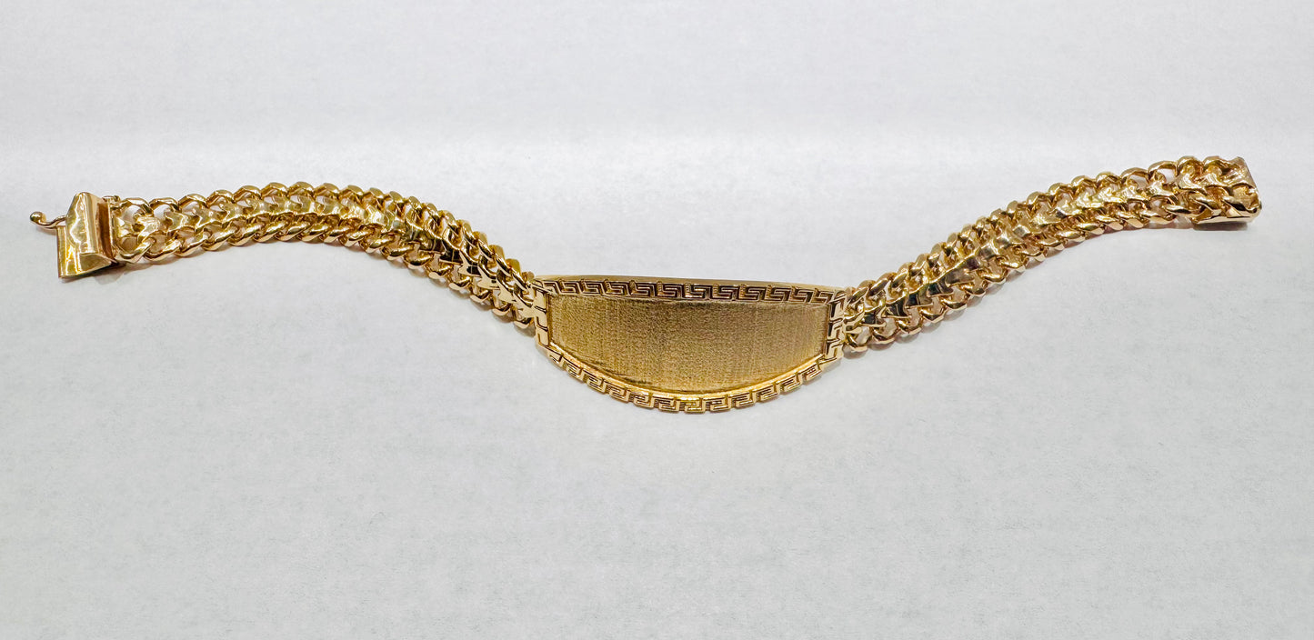 10K GOLD CHINO LINK ID BRACELET 8”, WIDTH: 8.6mm, WEIGHT: 22gm