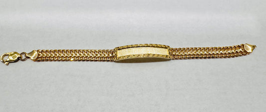10K GOLD CHINO LINK ID BRACELET 8”, WIDTH: 9mm, WEIGHT: 19.4gm