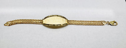 10K GOLD CHINO LINK ID BRACELET 8” WIDTH: 8.3mm, WEIGHT: 22gm