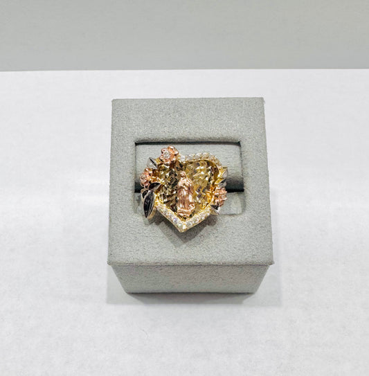 10K GOLD VIRGIN MARY RING, SIZE: 7, WEIGHT: 3.1gm