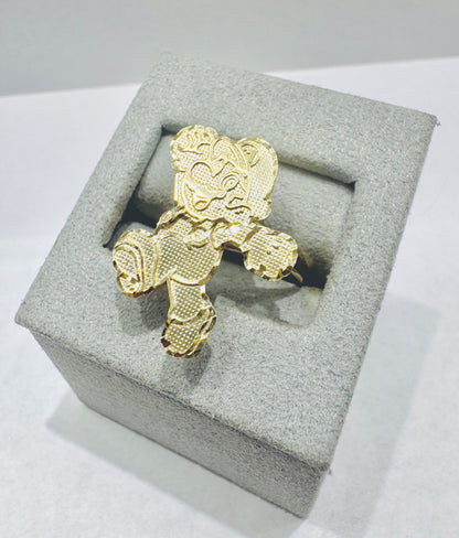 10K GOLD MARIO RING, SIZE: 7, WEIGHT: 2.5gm