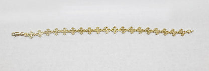 10K GOLD CROSS BRACELET 7.5”, WEIGHT: 5.7gm