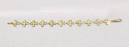 10K GOLD CROSS BRACELET 8”, WEIGHT: 6.5gm