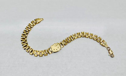 10K GOLD SMALL HELLO KITTY FACE BRACELET 8”, WEIGHT: 9.2gm