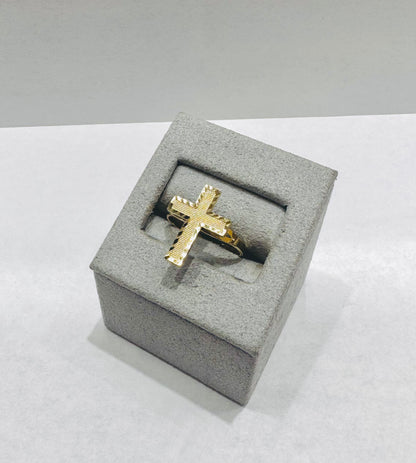 10K GOLD CROSS RING, SIZE:7.5, WEIGHT: 1.6gm