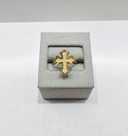 10K GOLD CROSS RING, SIZE: 7, WEIGHT: 2gm