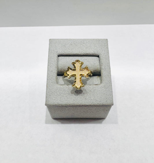 10K GOLD CROSS RING, SIZE: 7, WEIGHT: 2gm