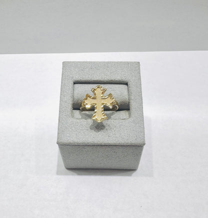 10K GOLD CROSS RING, SIZE: 7, WEIGHT: 2gm