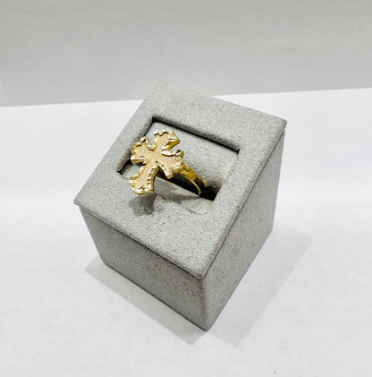 10K GOLD CROSS RING, SIZE: 7, WEIGHT: 2gm