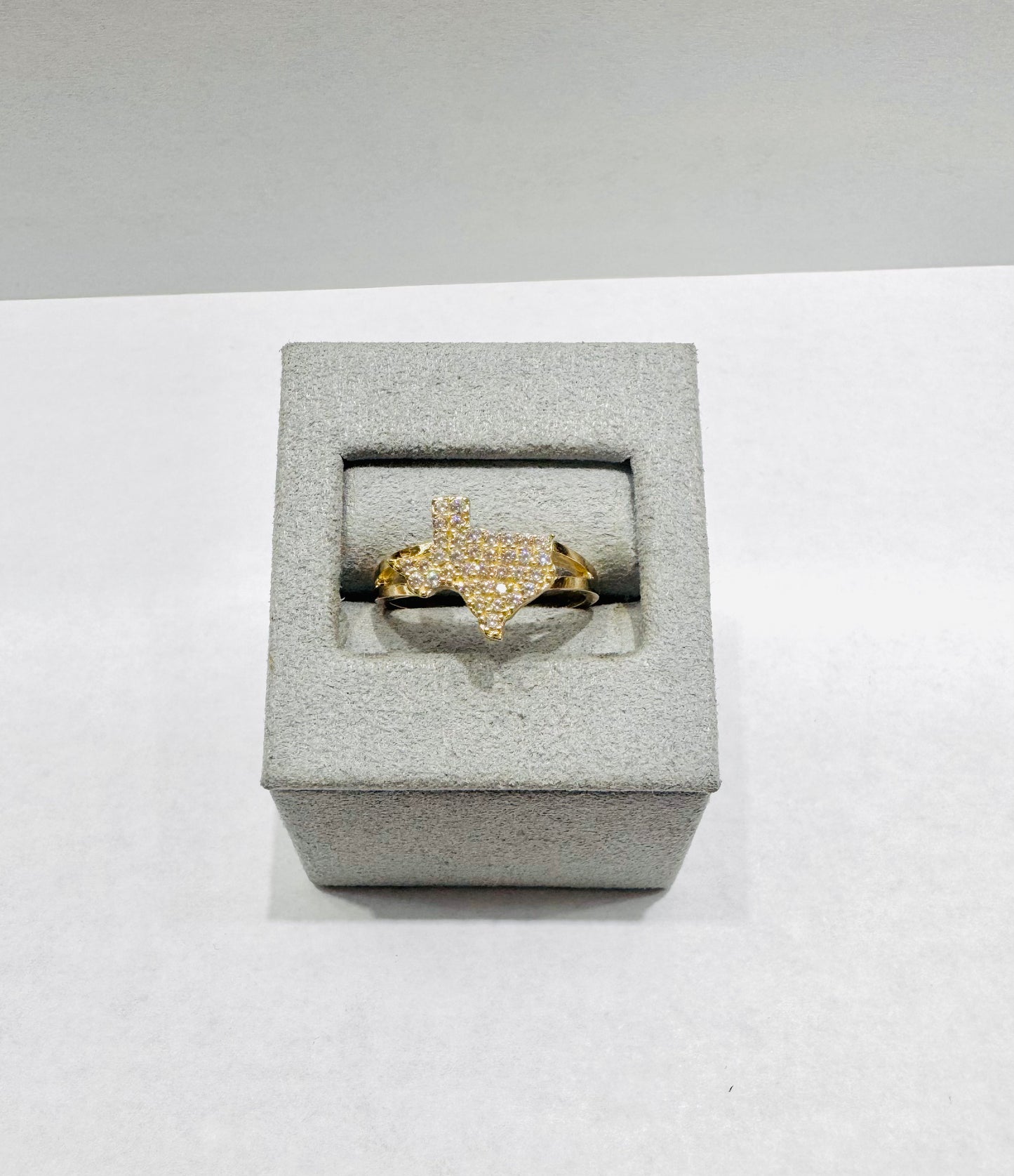 10K GOLD CZ TEXAS RING, SIZE: 8, WEIGHT: 2.8gm